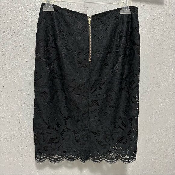 Lilly Pulitzer Black Lace Pencil Skirt 4 Coastal Academia Feminine Whimsigoth - Picture 3 of 12